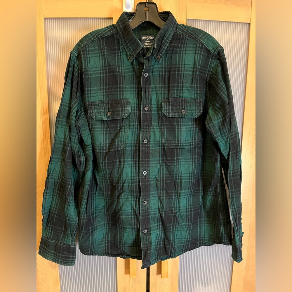 Faded Glory green plaid shirt Size Medium